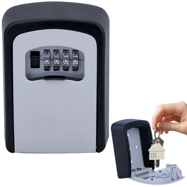 Mini cassaforte a chiave con serratura a combinazione per interni ed esterni