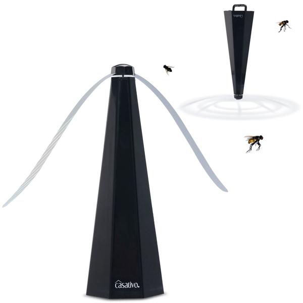 Ventilateur anti-mouches mobile, 2 hélices, alimentation par piles ou USB: action douce et efficace, ventilateur de table ou de voyage, chasse-mouches idéal pour les repas en extérieur