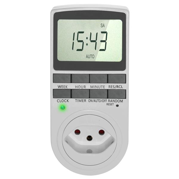 Digital timer with childproof lock: white, 10 programs - reliable timer for precise control of your electrical appliances