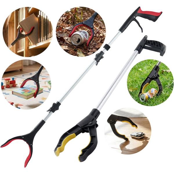 Pratico set di bracci prensili, pieghevole e rigido, con punta magnetica, testa girevole a 360° & impugnatura antiscivolo