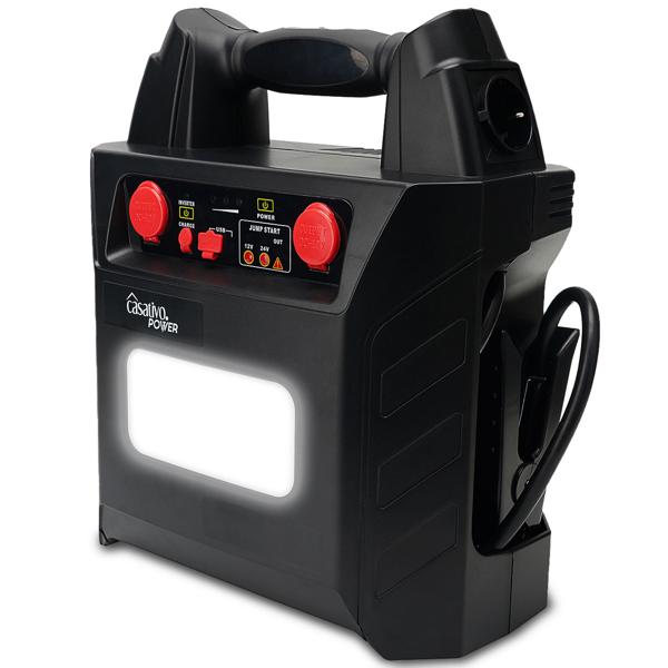 5-in-1 car jump starter with power bank for 12/24V, 12V, 230V, USB, 40Ah, 2000A