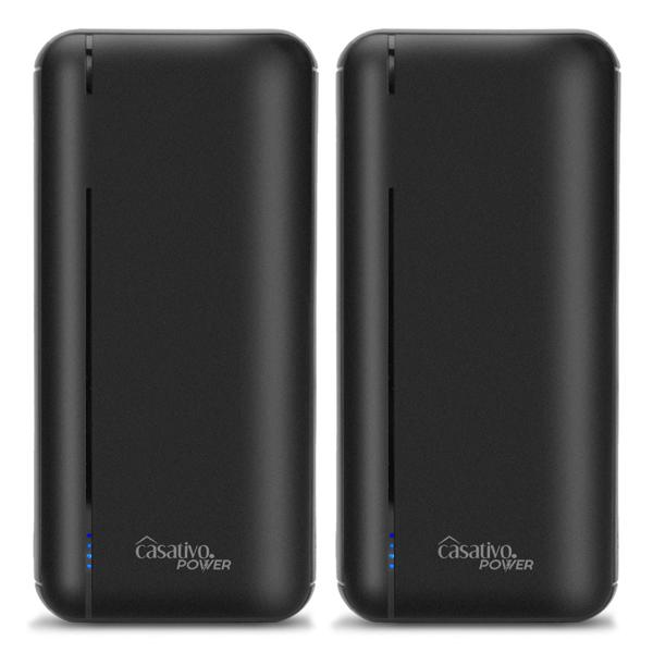 set of 2 Powerbank with 20.000 mAh, USB-C Power Delivery, QC 3.0, 3 A, 20 Watt