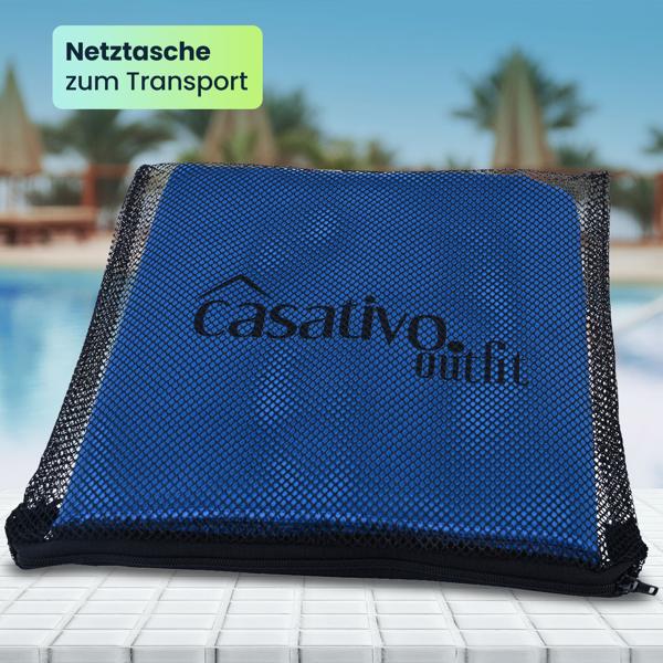 2er-Set Mikrofaser Bade- und Reisehandtuch XL, schnelltrocknend, 180 x 90 cm, blau