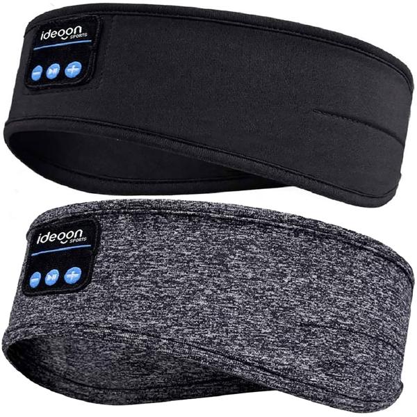 set of 2 smart headphones headband, Bluetooth 5.4, hands-free & voice control, black & gray: A comfortable companion for sports, sleep & travel