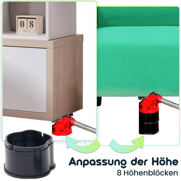 3er-Set Robuster Möbel Transport Heber und Rollen Set für Umzug, Heimwerken oder Renovierung - Schwerlast-Transportrollen für schwere Möbel