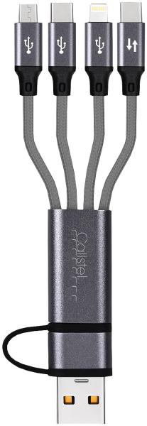 8in1 Charging & Data Cable USB-C/A to USB-C/Micro USB/Lightning, 30 cm, 3A