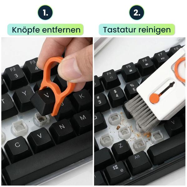 3er-Set 11-in-1 Reinigungsset für Tastatur, Smartphone & Kopfhörer – Multifunktionelles Reinigungs-Set mit Metallspitze, Bürsten & Linsen Reiniger