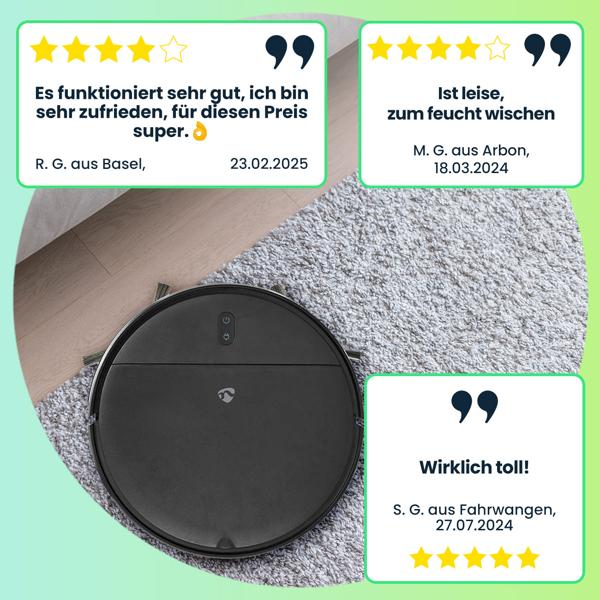 SmartLife Reinigungsroboter, Saugroboter mit Spot-Modus, Wi-Fi, Android / iOS