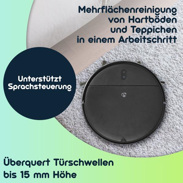 SmartLife Reinigungsroboter, Saugroboter mit Spot-Modus, Wi-Fi, Android / iOS