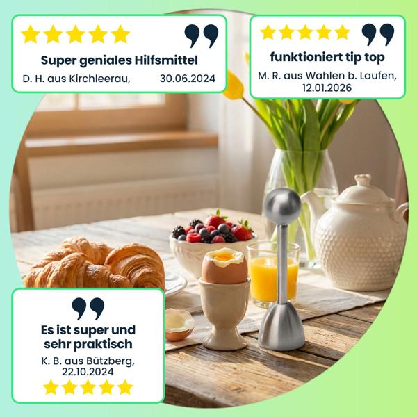 Eierköpfer aus Edelstahl (+1 Gratis)