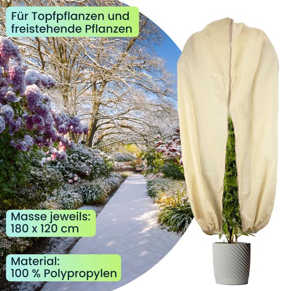 3er-Set Pflanzenabdeckung XL, Winterschutz, 180 x 120 cm
