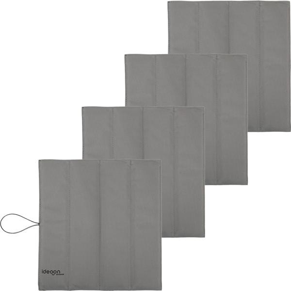 4er-Set Faltbares Sitzkissen aus Oxford-Stoff, 30 x 32 x 1 cm, grau