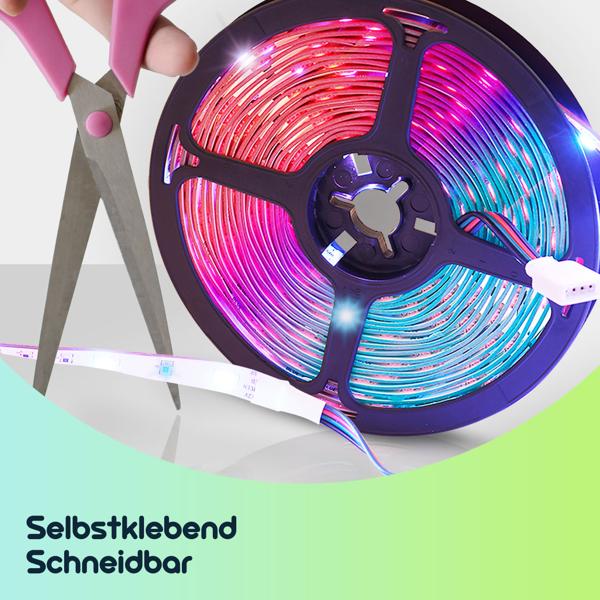 WLAN-RGB-LED Streifen mit App- und Sound-Steuerung, 5 m