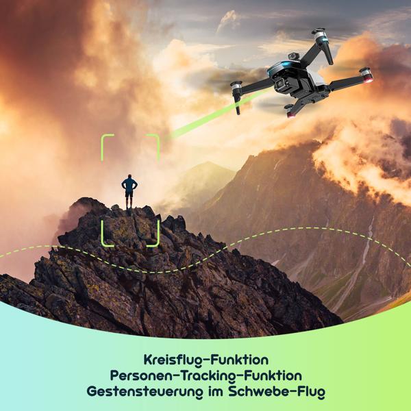 GPS-Drohne mit Full-HD-Kamera, faltbar, 3-Achsen-Gimbal, Auto-Follow, App