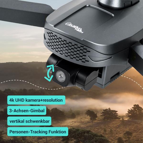 GPS drone with 4K camera, foldable, 360° distance sensor, app
