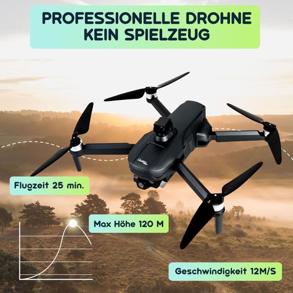 GPS-Drohne mit 4K-Kamera, faltbar, 360°-Abstandssensor, App