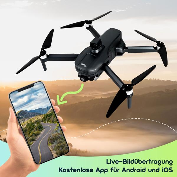 GPS-Drohne mit 4K-Kamera, faltbar, 360°-Abstandssensor, App
