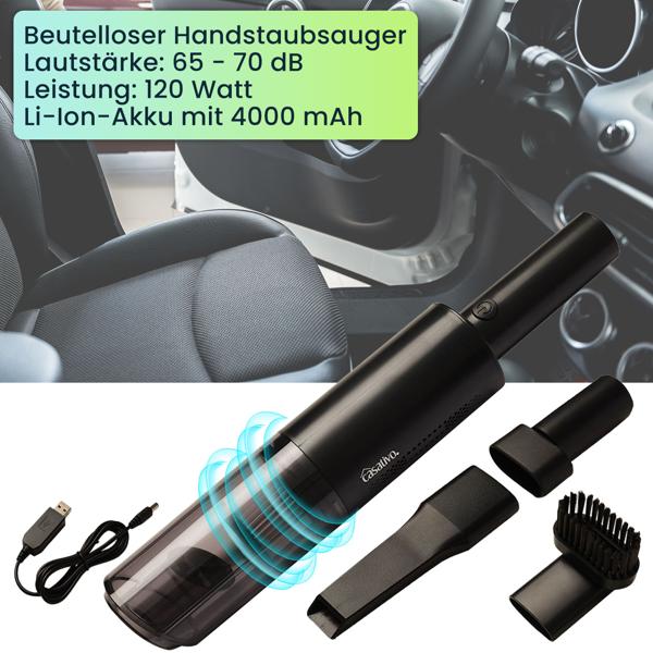 Profi Akku-Handstaubsauger mit HEPA-Filter, beutellos, 6 kPa, 120 W, USB