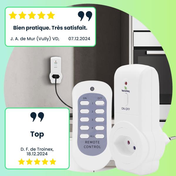3 prises T13 télécommandées – pilotage à distance de vos appareils, longue portée, faciles d’utilisation – économies d’énergie