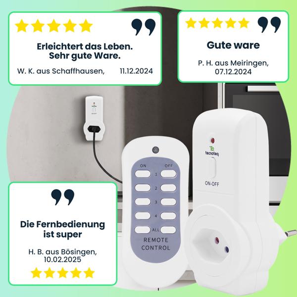3 Funksteckdosen Funkschalter T13 im Set mit Fernbedienung