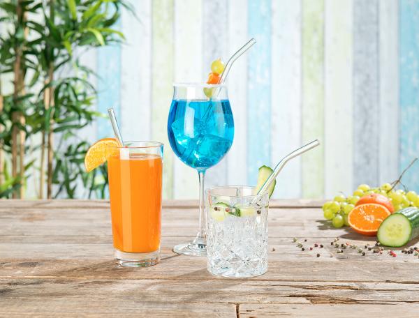 6 pailles en verre borosilicate avec brosses de nettoyage