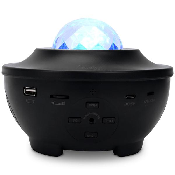 set of 2 laser starry sky projectors with Bluetooth speaker, voice control & app