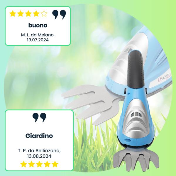 Cesoie per erba e arbusti, batteria ricaricabile agli ioni di litio, 3,6 V, 1100 giri/min