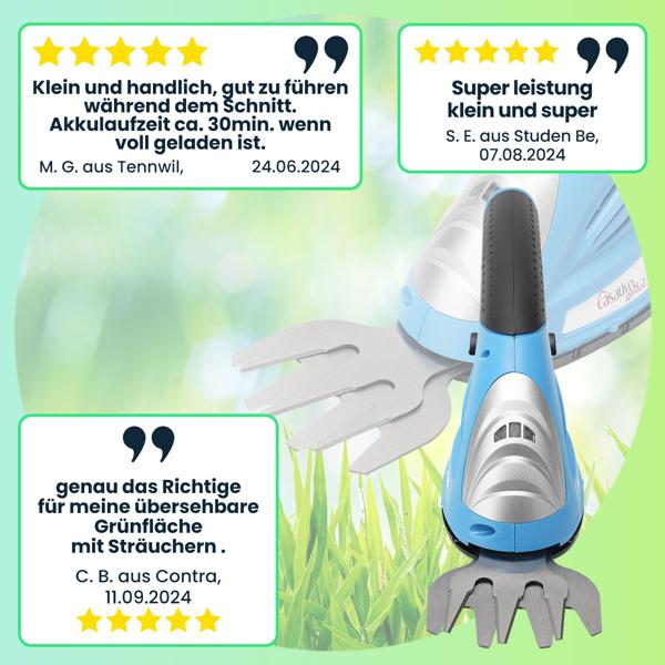 Gras- und Strauchschere, Li-Ion-Akku, 3,6 V, 1100 U/m