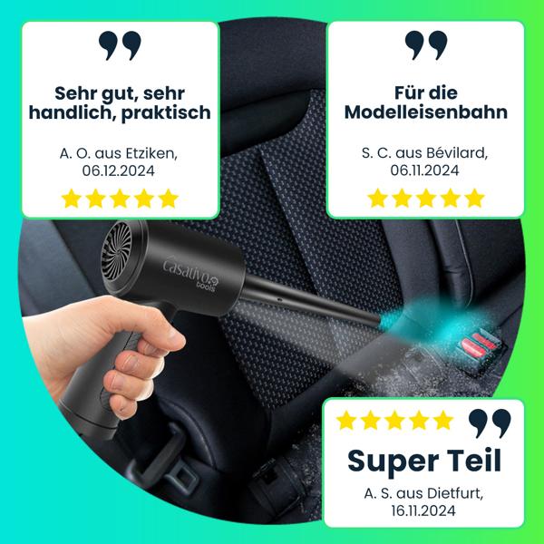 Akku-Druckluftgebläse zum Reinigen und Aufblasen, inkl. 5 Aufsätzen, 7kPa