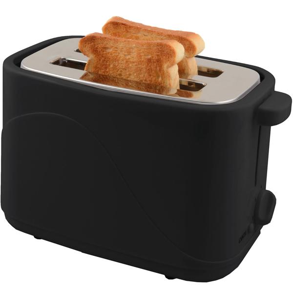2-slot toaster with 7 toasting settings and bread roll attachment, 700 watts, matt black