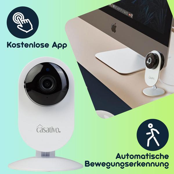 Hochauflösende Full-HD-IP-Überwachungskamera mit, Nachtsicht. Bewegungserkennung & Zwei-Wege-Audio, Überwachung für Ihr Zuhause & Büro