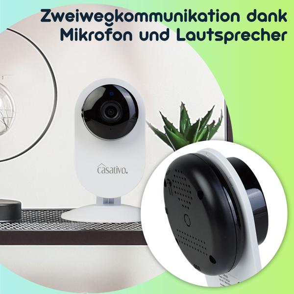 Hochauflösende Full-HD-IP-Überwachungskamera mit, Nachtsicht. Bewegungserkennung & Zwei-Wege-Audio, Überwachung für Ihr Zuhause & Büro