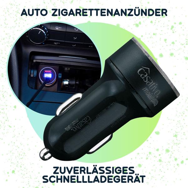 Kfz-USB-Ladegerät, Digitale Spannungsanzeige, USB-C PD/QC & USB-A, (38 W), Auto Zigarettenanzünder Schnellladegerät
