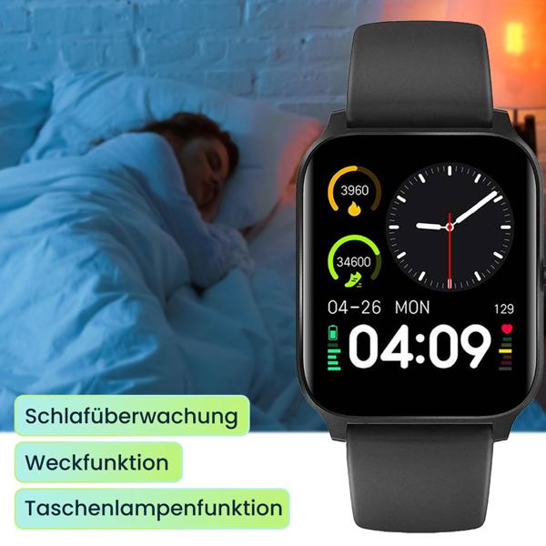 Fitness SmartWatch, Vollfarbiges Touch Display, schwarz