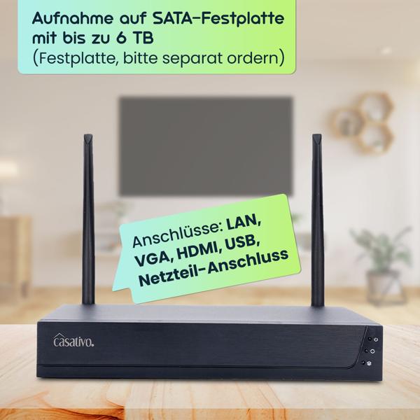 Professionelles Funk-Überwachungssystem mit 4 - 2K Schwenk-Kameras - Helle Nachtsicht, Bewegungsmelder & Live App-Zugriff, IP66 – Schützen Sie Ihr Eigentum