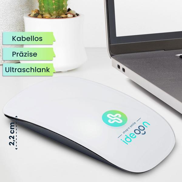 Ultraschlanke und edle Bluetooth-Maus mit Akku: Kabellos & präzise – kompatibel zu Mac, Macbook, iPad, Notebook und Desktop PC