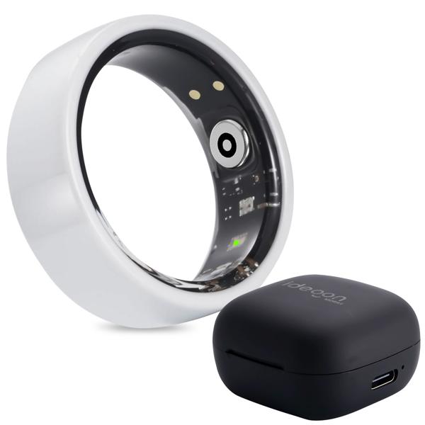 Smart ring, white, ceramic, incl. charging box, size 63: Your fitness & sleep tracker - Elegant and a smart companion for an active life