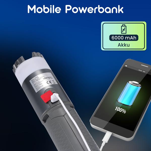 Professionelle Outdoor LED-Leuchte, 180° drehbarer Lampenkopf, heller Strahler mit Stativständer & Fernbedienung