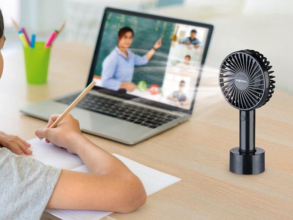 2in1 hand & table fan, battery & USB operation, 3-speed, Ø 95 mm