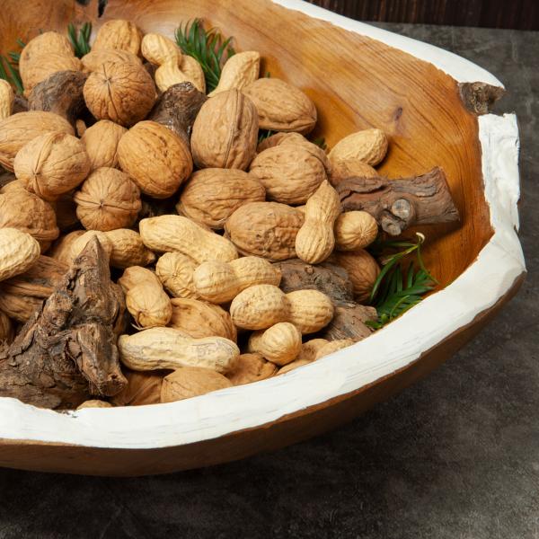 Extravagant round teak bowls set of 3, various sizes