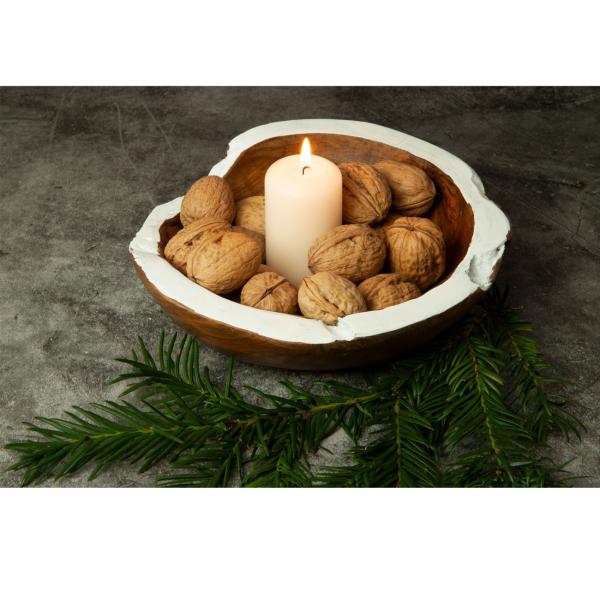 Extravagant round teak bowls set of 3, various sizes