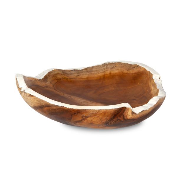 Extravagant round teak bowls set of 3, various sizes