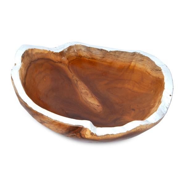 Extravagant round teak bowls set of 3, various sizes