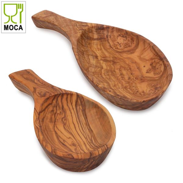 Bowl leaf shape, tapas bowl, olive wood, set of 2