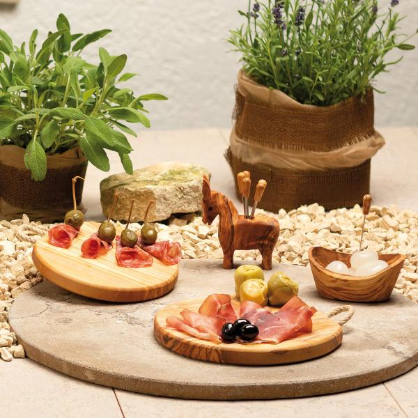 Tapas set donkey: bowl 22 cm + donkey with snack & olive forks, 8 pieces