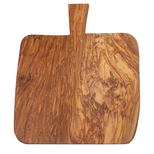 Rustic wooden board with handle, 40 cm, olive wood