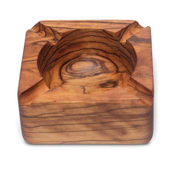 Ashtray, 9 x 9 x 4 cm, olive wood