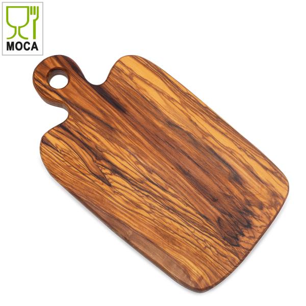 Holzbrett, Schneidebrett mit Griff, ca 32,5 x 18 x 1,5 cm, Olivenholz