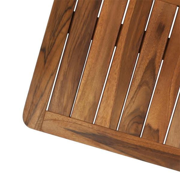 Folding teak balcony table, attaches to railings, 60 x 40 x 1.5 cm