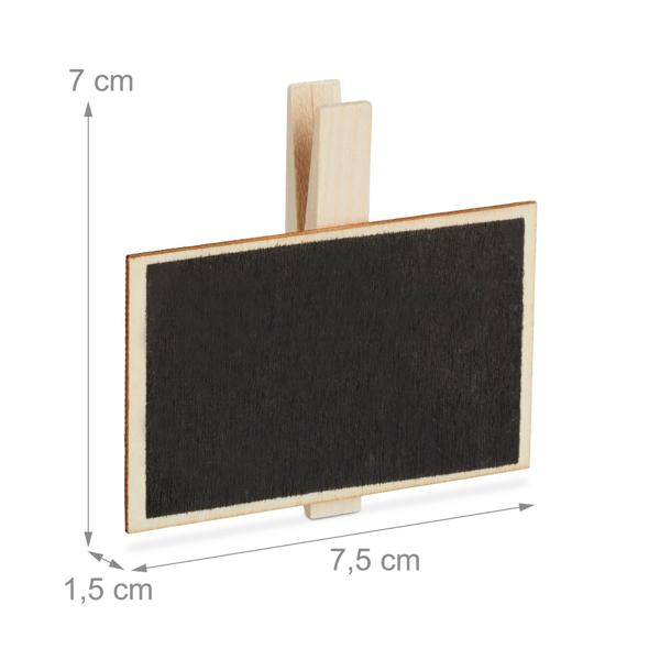 20er-Set Holztafeln mit Klammer - Mini Kreidetafeln für Kräutergarten Pflanzen Namensschilder Etiketten - Wiederverwendbar - Inkl. Kreide - MDF 7x7.5x1.5cm